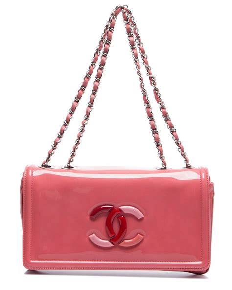 chanel pink patent leather east west lipstick flap bag|Chanel flap bag colors.